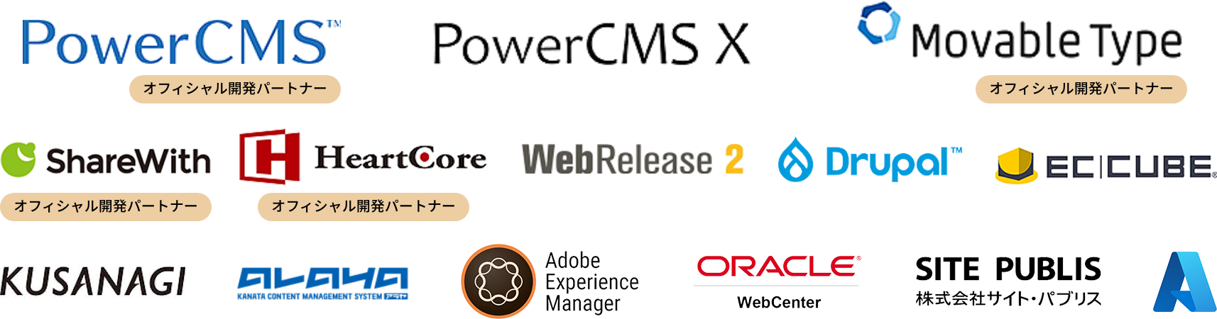 主なCMSパッケージ