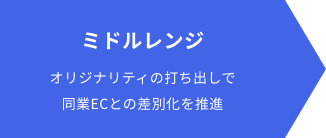 ミドルレンジ オリジナリティの打ち出しで同業ECとの差別化を推進